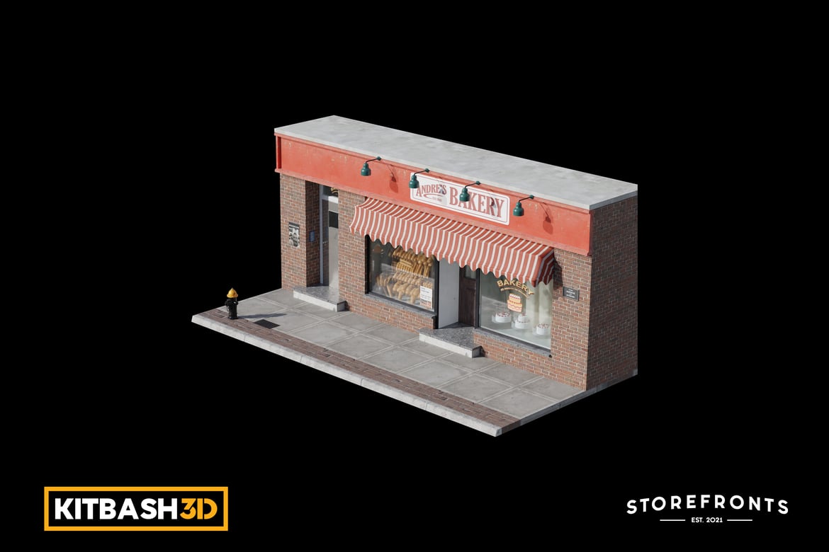 Download Kitbash: Storefronts - Andre's Bakery 3D Model