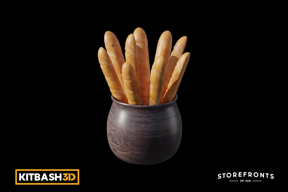 Download Kitbash: Storefronts - Baguettes 3D Model