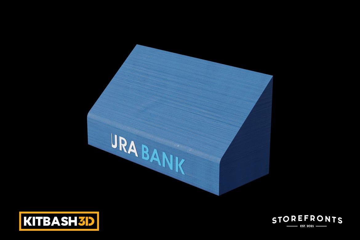 Download Kitbash: Storefronts - Blue Awning B 3D Model