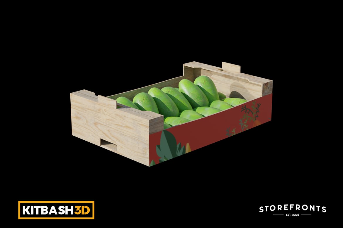 Download Kitbash: Storefronts - Box of Avocados 3D Model