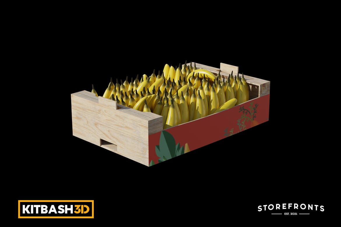 Download Kitbash: Storefronts - Box of Bananas 3D Model