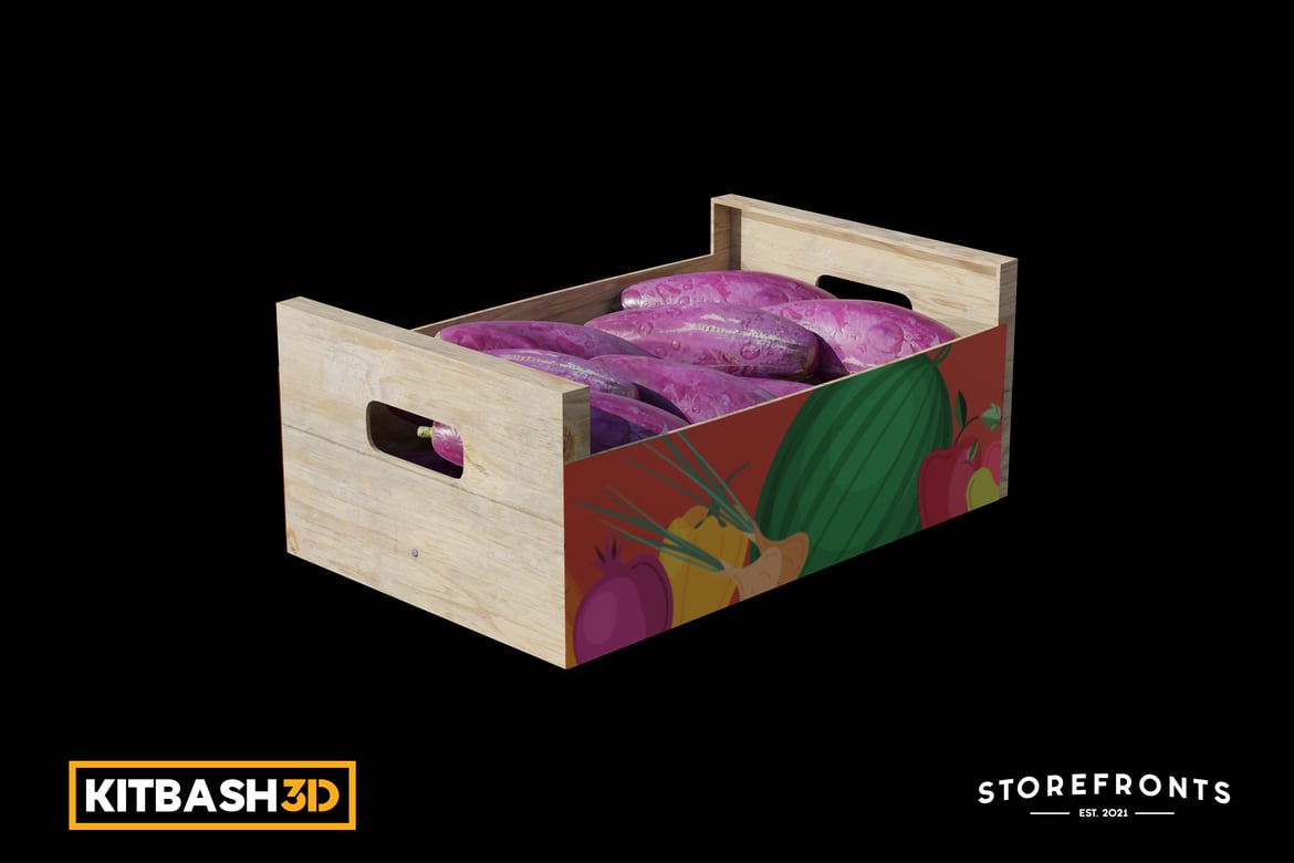 Download Kitbash: Storefronts - Box of Eggplants 3D Model