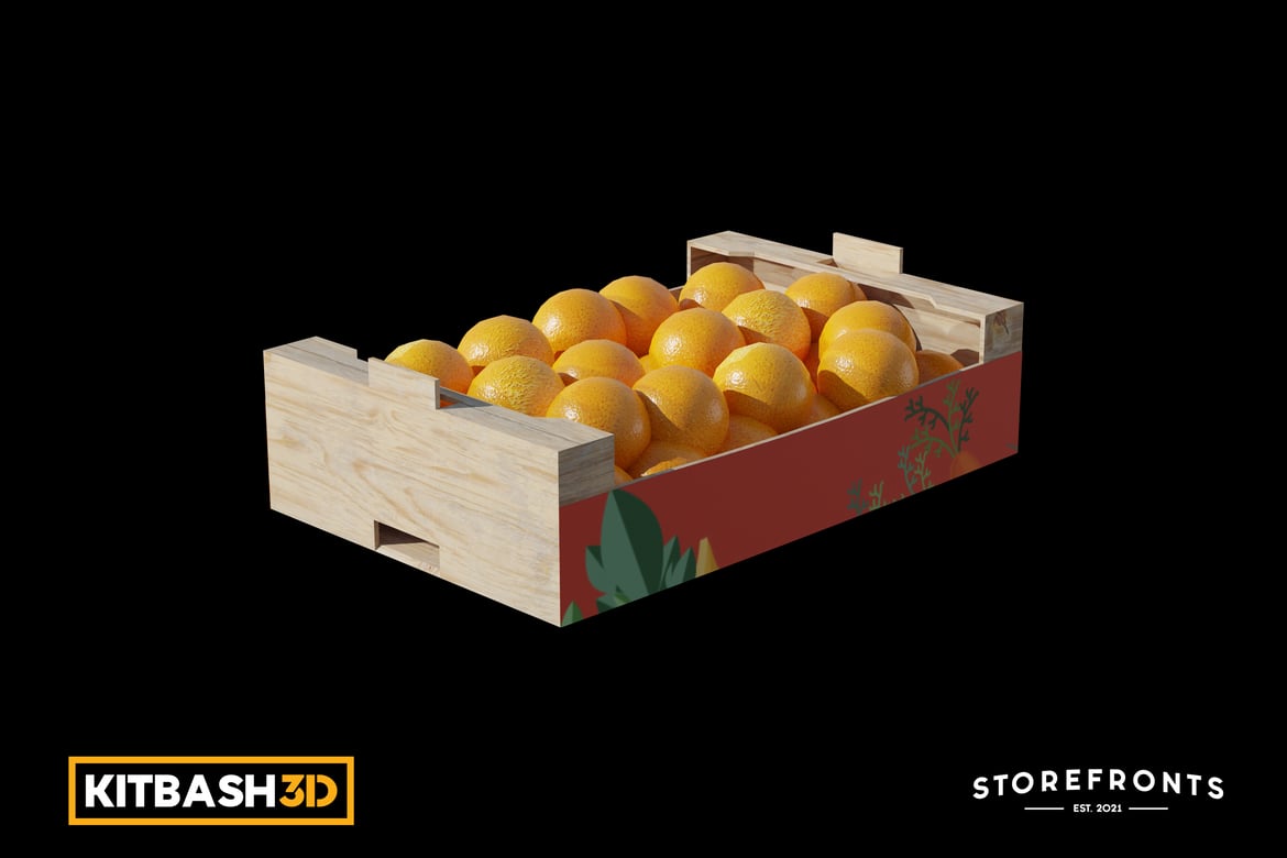 Download Kitbash: Storefronts - Box of Oranges 3D Model