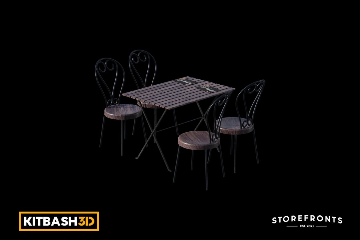 Download Kitbash: Storefronts - Cafe Table 3D Model