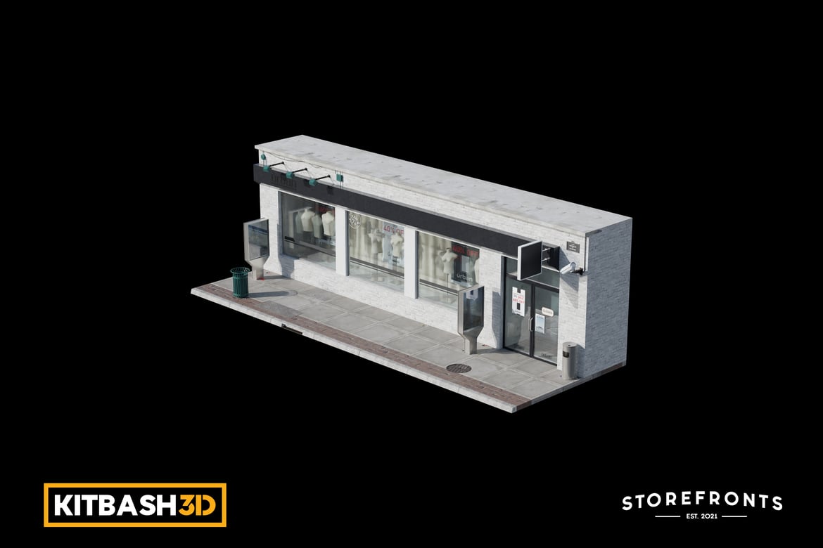 Download Kitbash: Storefronts - Clothing Store 3D Model