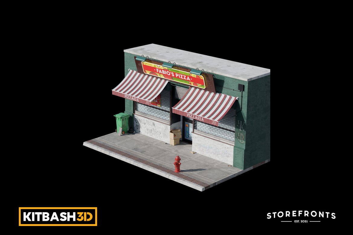 Download Kitbash: Storefronts - Fabio's Pizzeria 3D Model