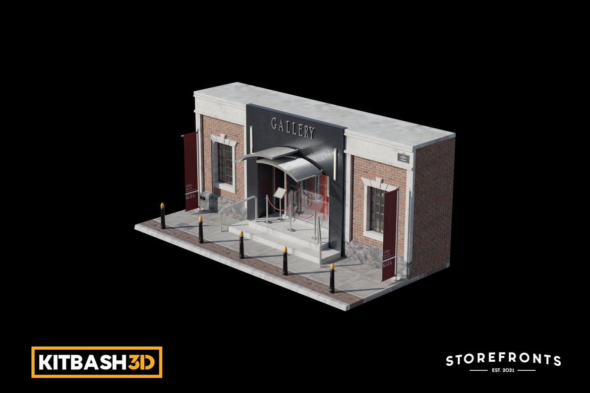 Download Kitbash: Storefronts - Gallery 3D Model