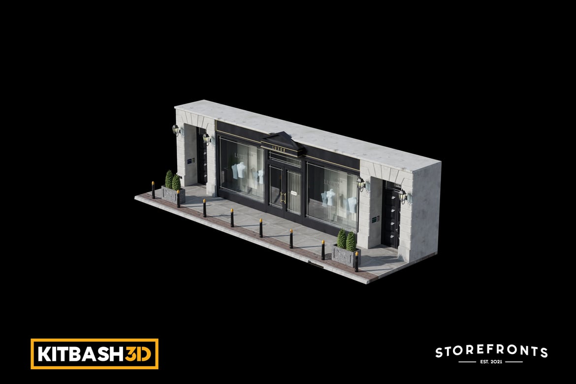 Download Kitbash: Storefronts - High End Clothing Store 3D Model