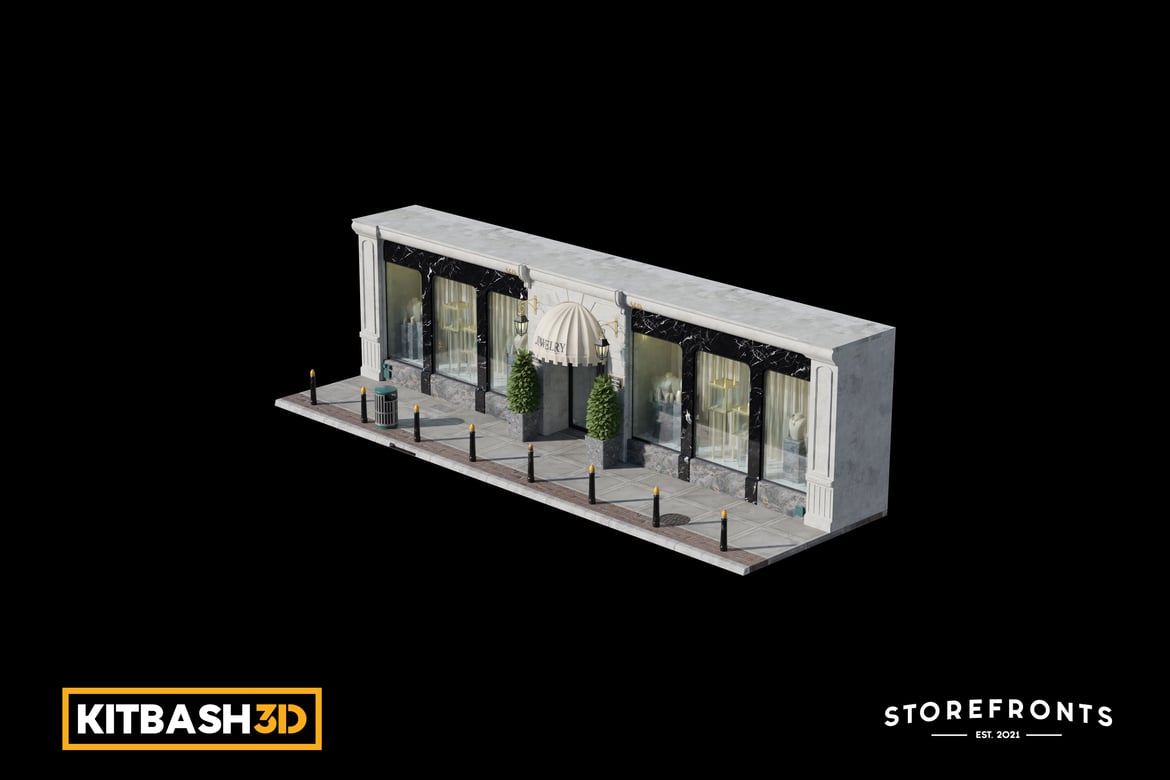 Download Kitbash: Storefronts - High End Jewelry Store A 3D Model