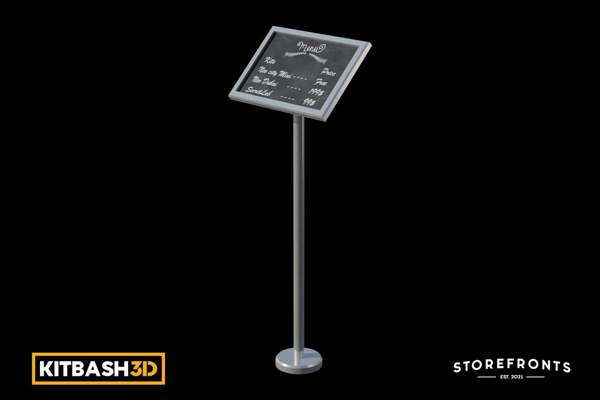 Download Kitbash: Storefronts - Menu Stand A 3D Model