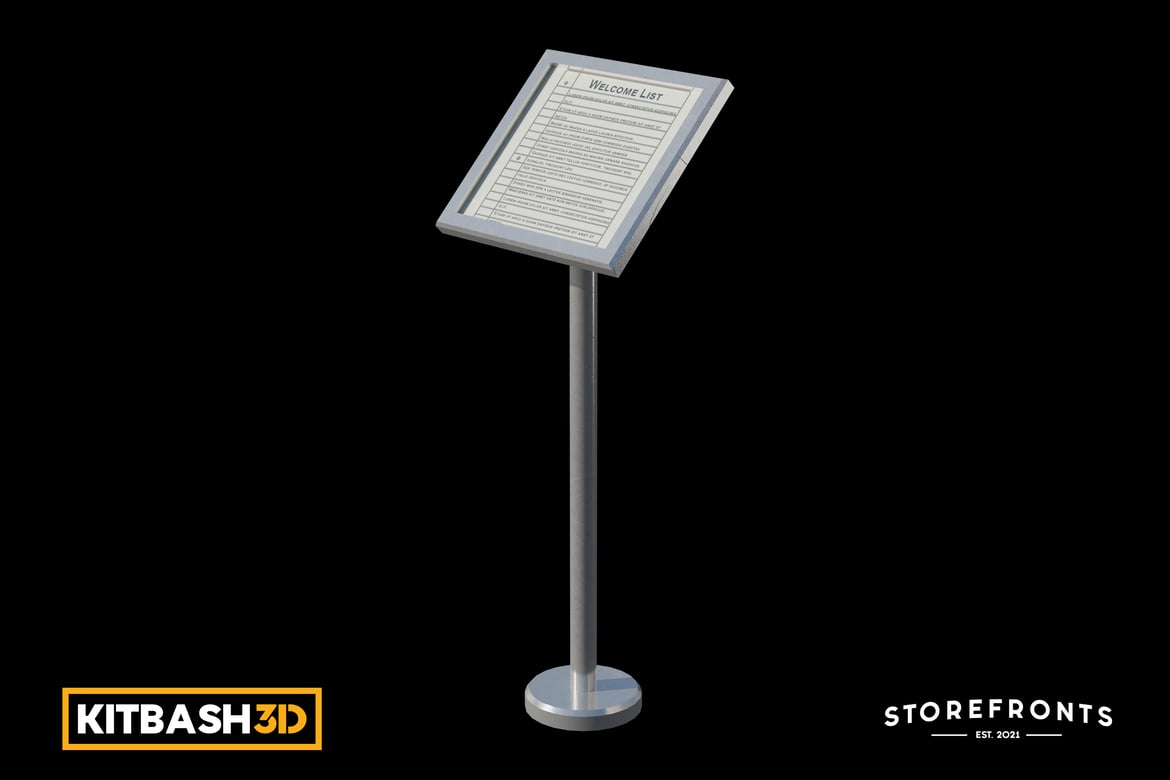 Download Kitbash: Storefronts - Menu Stand B 3D Model