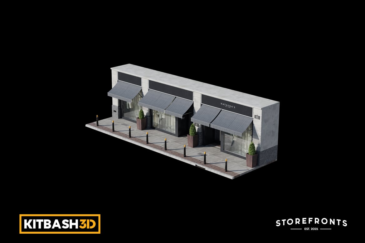 Download Kitbash: Storefronts - Natasha's Clothing Store 3D Model