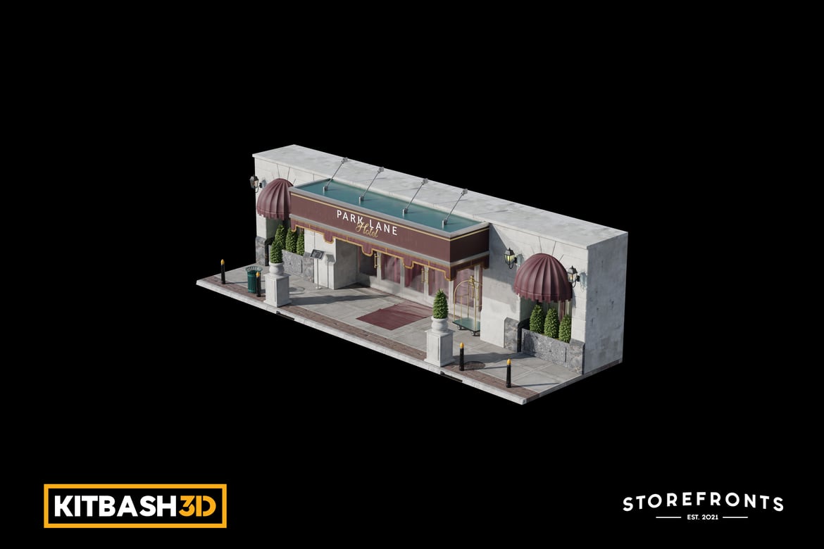 Download Kitbash: Storefronts - Park Lane Hotel 3D Model