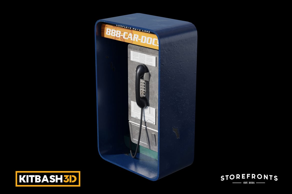 Download Kitbash: Storefronts - Payphone 3D Model