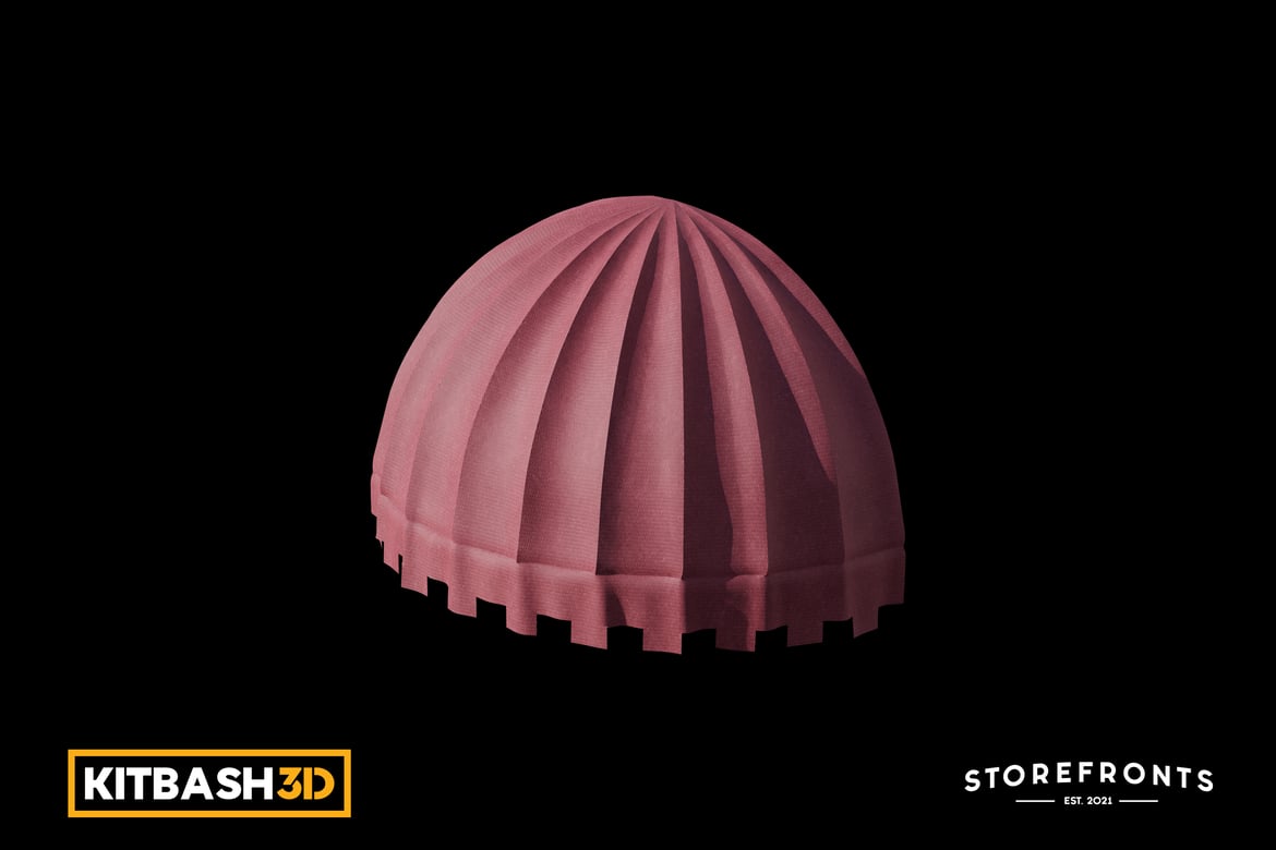 Download Kitbash: Storefronts - Red Dome Awning 3D Model