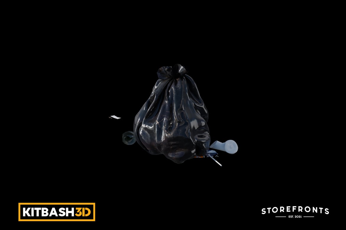 Download Kitbash: Storefronts - Sidewalk Trash B 3D Model