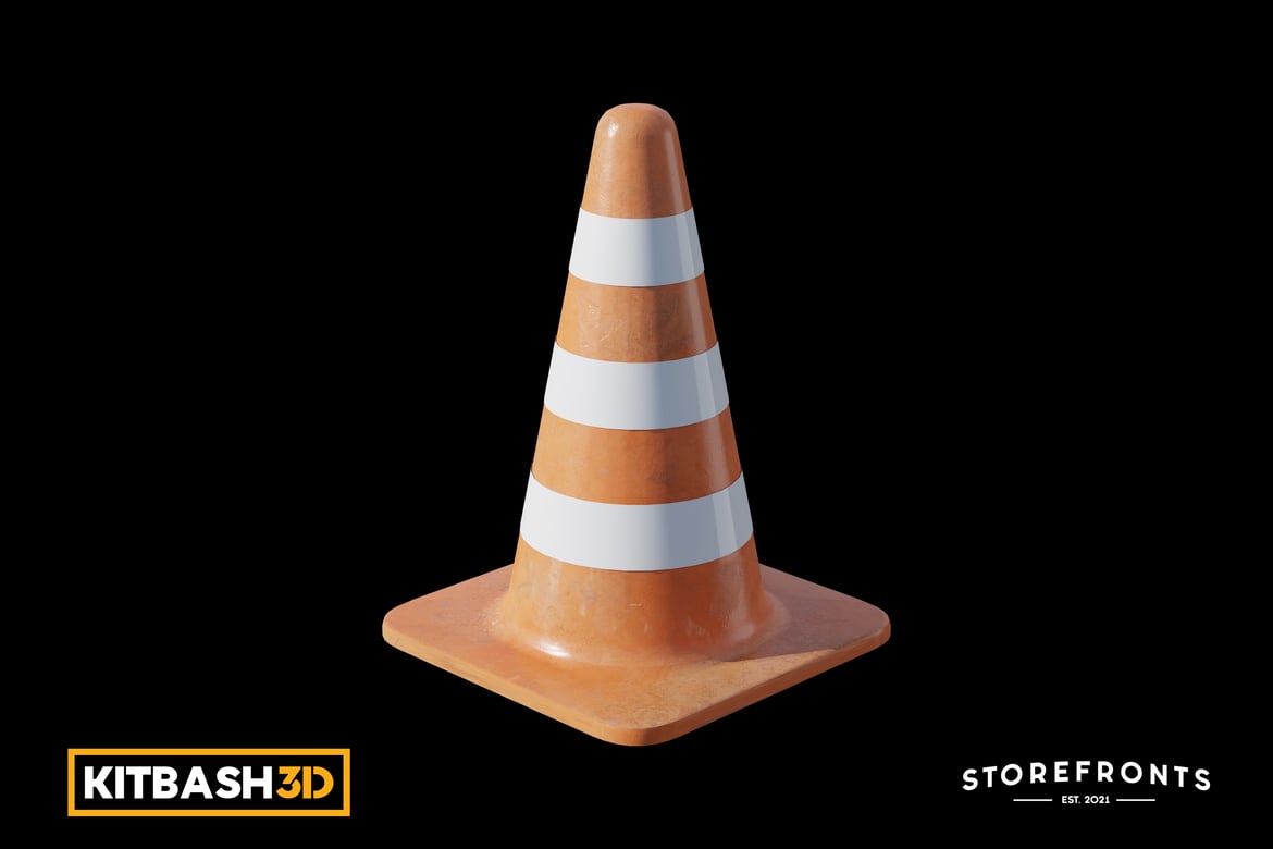 Download Kitbash: Storefronts - Traffic Cone A 3D Model