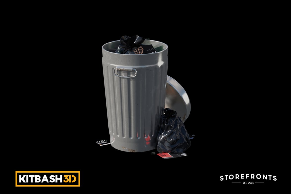 Download Kitbash: Storefronts - Trash Bin E 3D Model