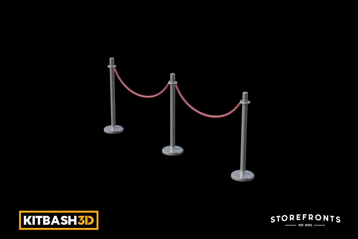 Download Kitbash: Storefronts - Velvet Rope Line 3D Model