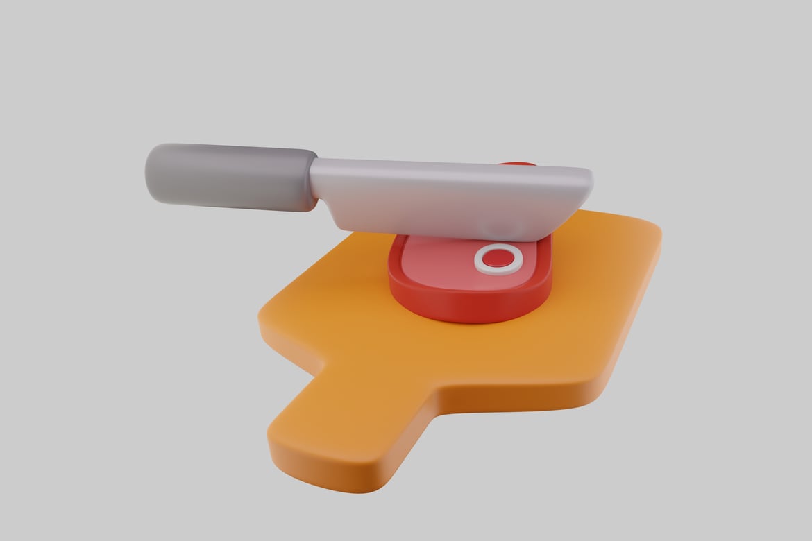 Download Kitchen tool with bright orange handle and base. 3D Model