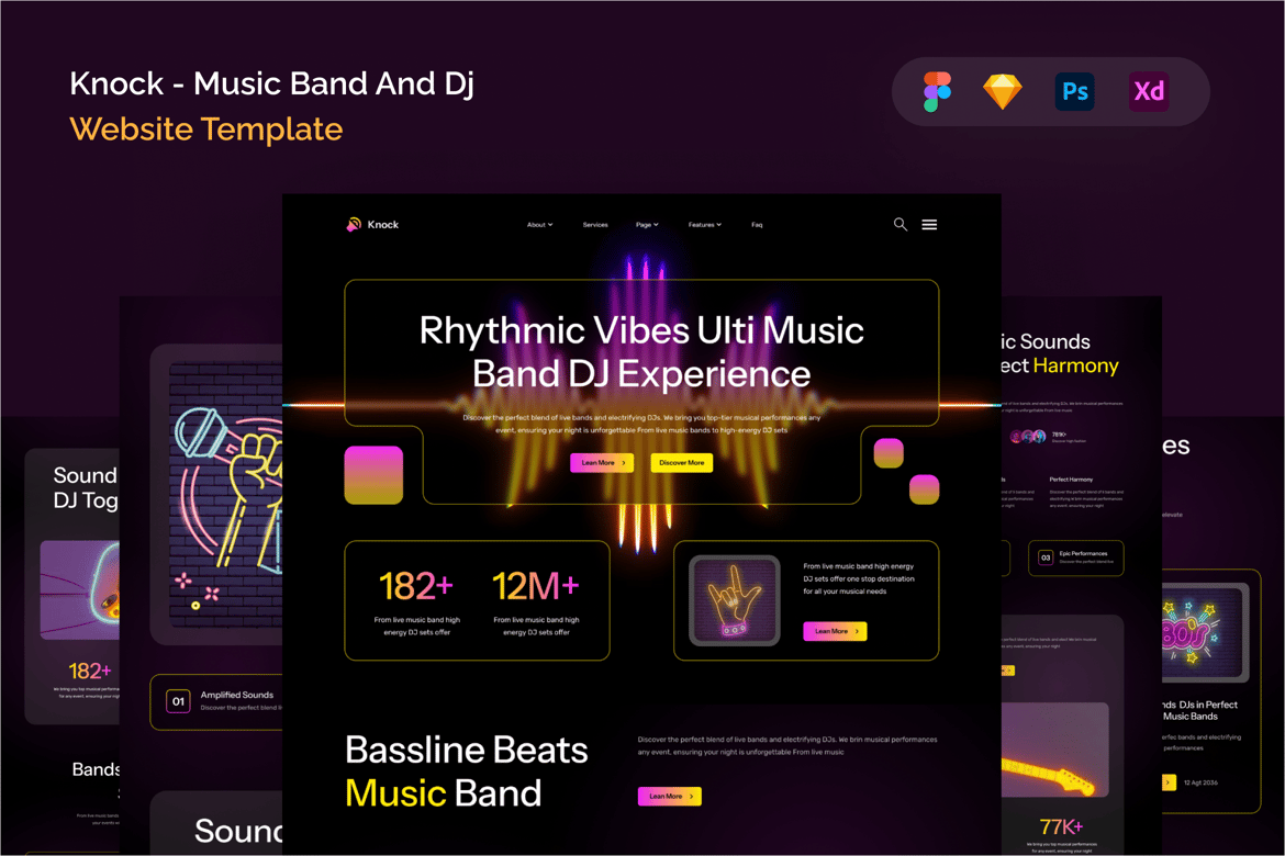 Download Knock - Music Band And Dj Website Template Figma Design