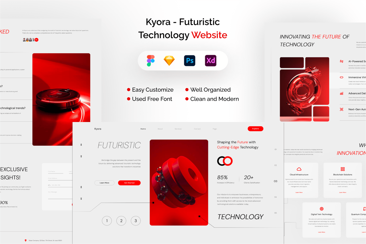 Download Kyora - Futuristic Technology Website Figma Design