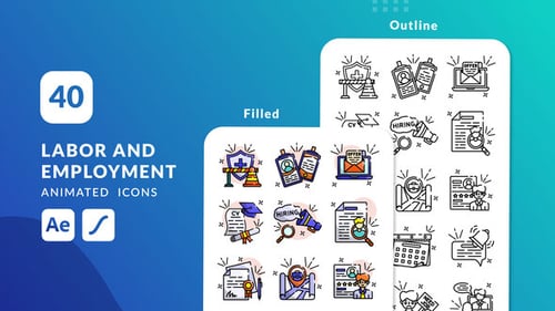 Download Labor and Employment Animated Icons | After Effects After Effect Template