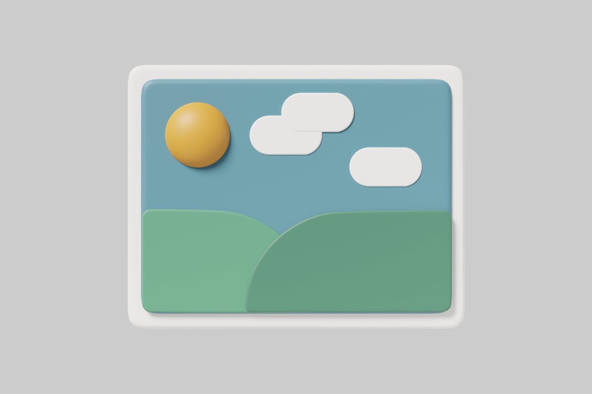 Download Landscape with Sun and Clouds 3D Model