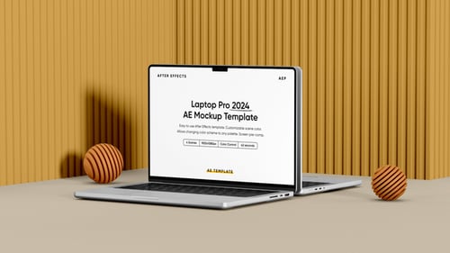 Download Laptop Pro 2024 Screen Mockup Template After Effect Template