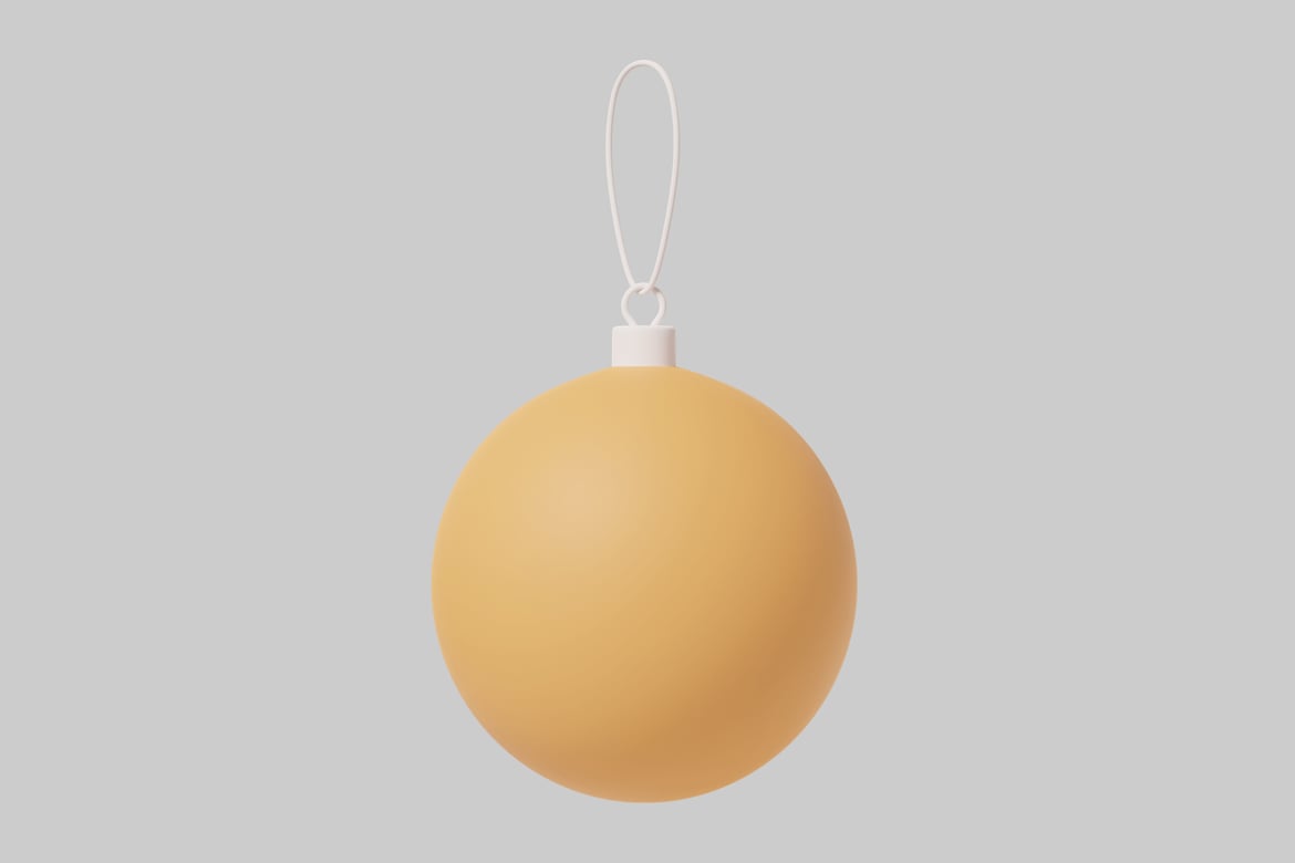 Download Large, matte, orange ornament with white cap and loop. 3D Model