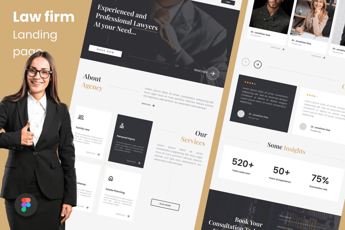 Download Lawyer - Landing Page Figma Design