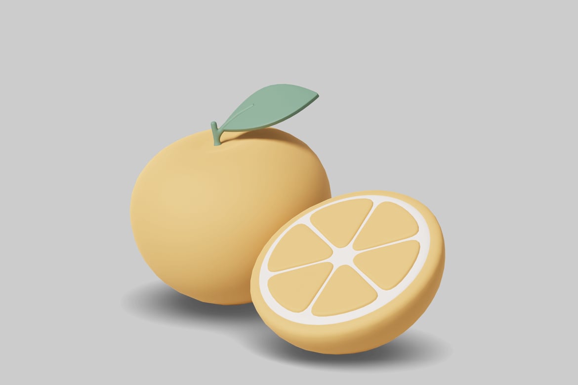 Download Lemon with cross-section 3D Model