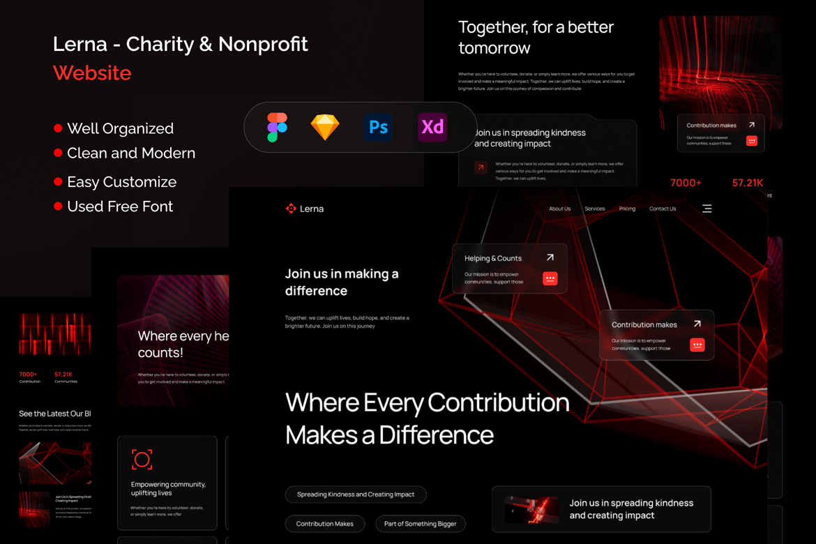 Download Lerna - Charity & Nonprofit Website Figma Design