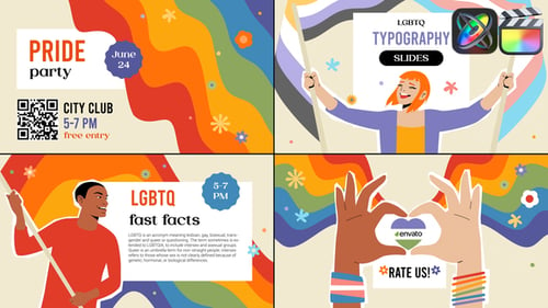 Download LGBTQ Typography Slides for FCPX Apple Motion Template