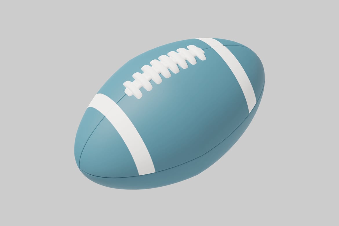 Download Light blue football with white accents 3D Model