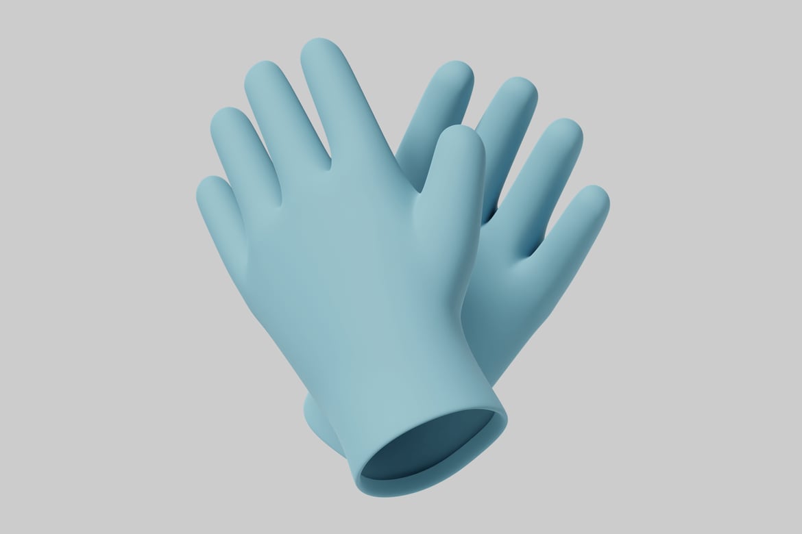 Download Light blue gloves. 3D Model