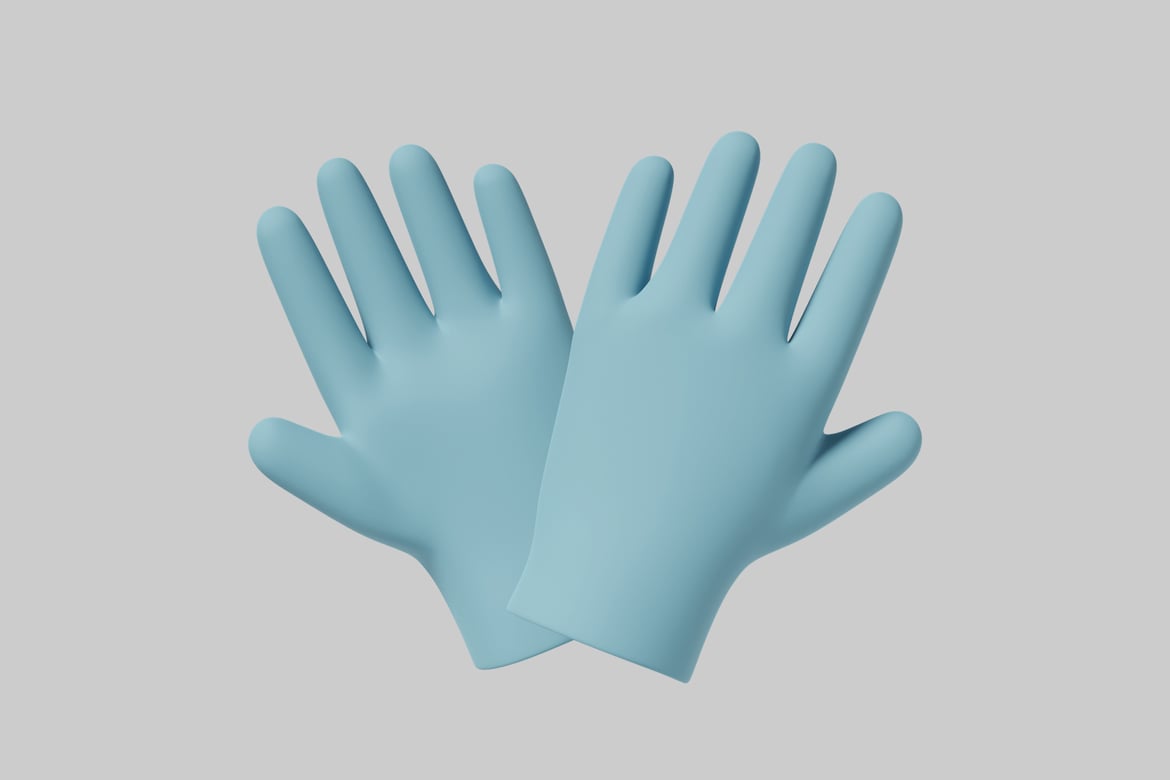 Download Light blue gloves 3D Model