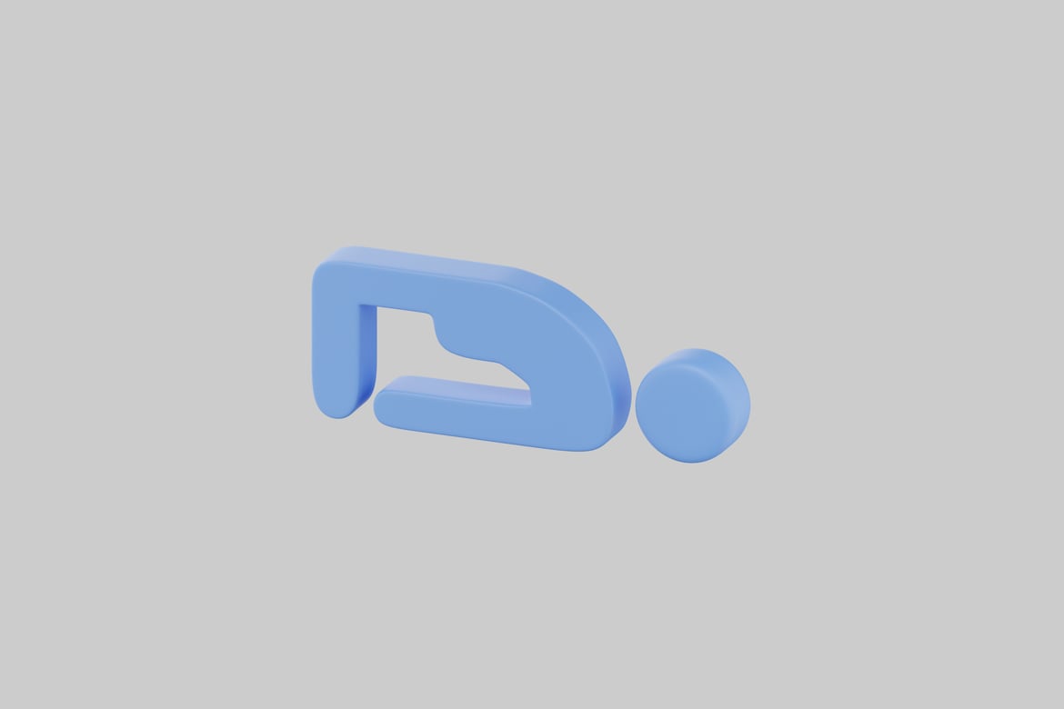 Download Light blue object with curved and circular sections 3D Model