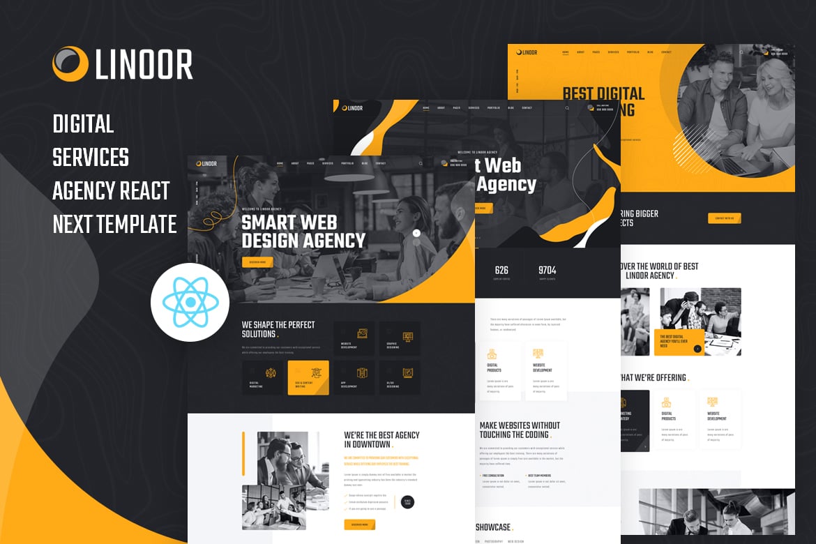 Download Linoor - React Next Digital Agency Services