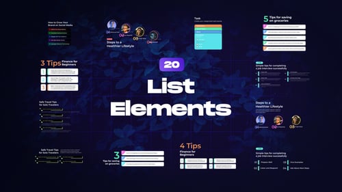 Download List Elements After Effect Template