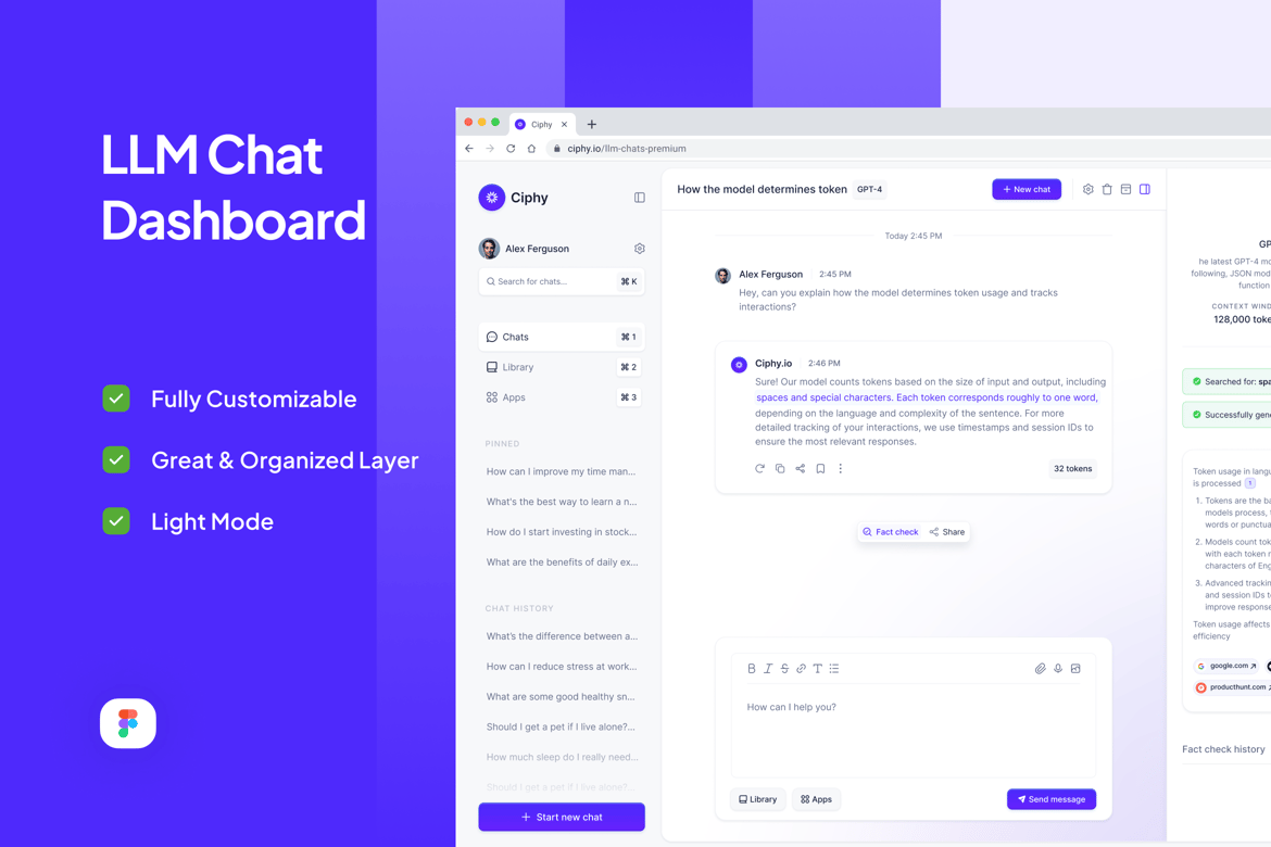 Download LLM Chat Dashboard - Chipy Figma Design