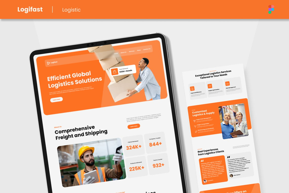 Download Logifast - Logistic Service Figma Website Design Figma Design