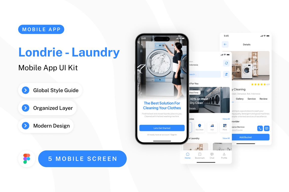 Download Londrie - Furniture Mobile App UI Kit Figma Design