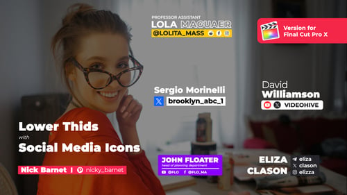 Download Lower Thirds with Social Media Icons | FCPX Apple Motion Template