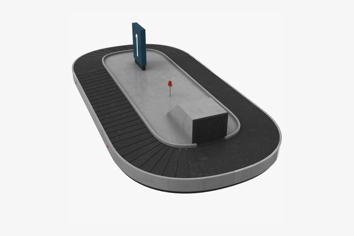 Download Luggage Carousel with Central Platform and Ridged Surface 3D Model