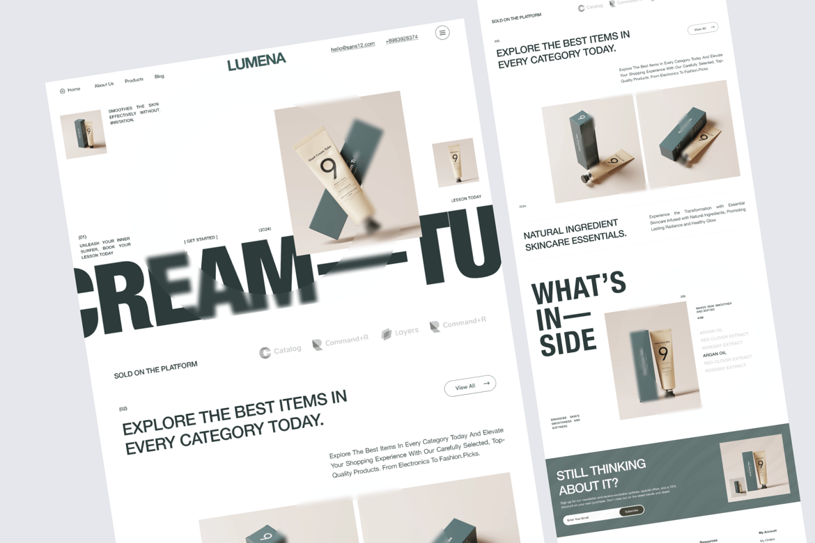 Download Lumena - Product Ecommerce Website Figma Design