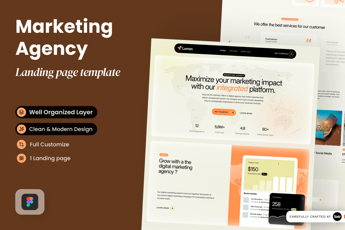 Download Lumon - Marketing Agency Landing Page Figma Design