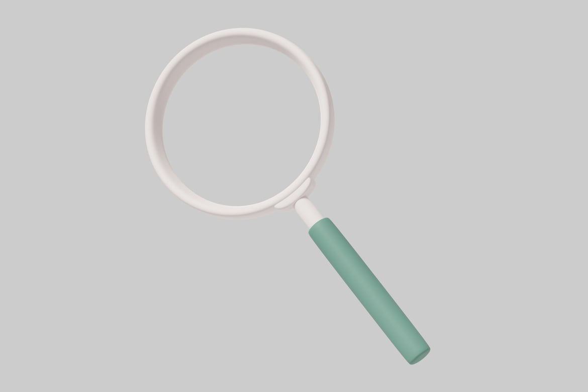 Download Magnifying glass with green handle 3D Model