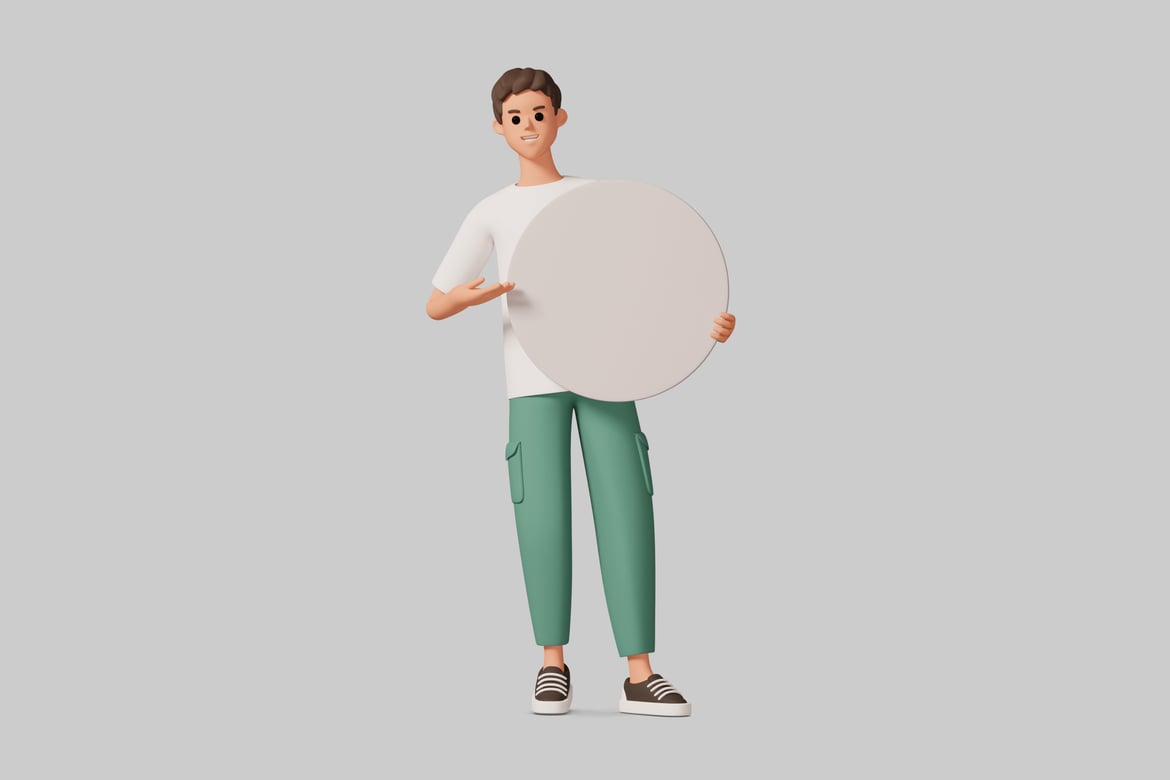 Download Man holding a blank sign 3D Model