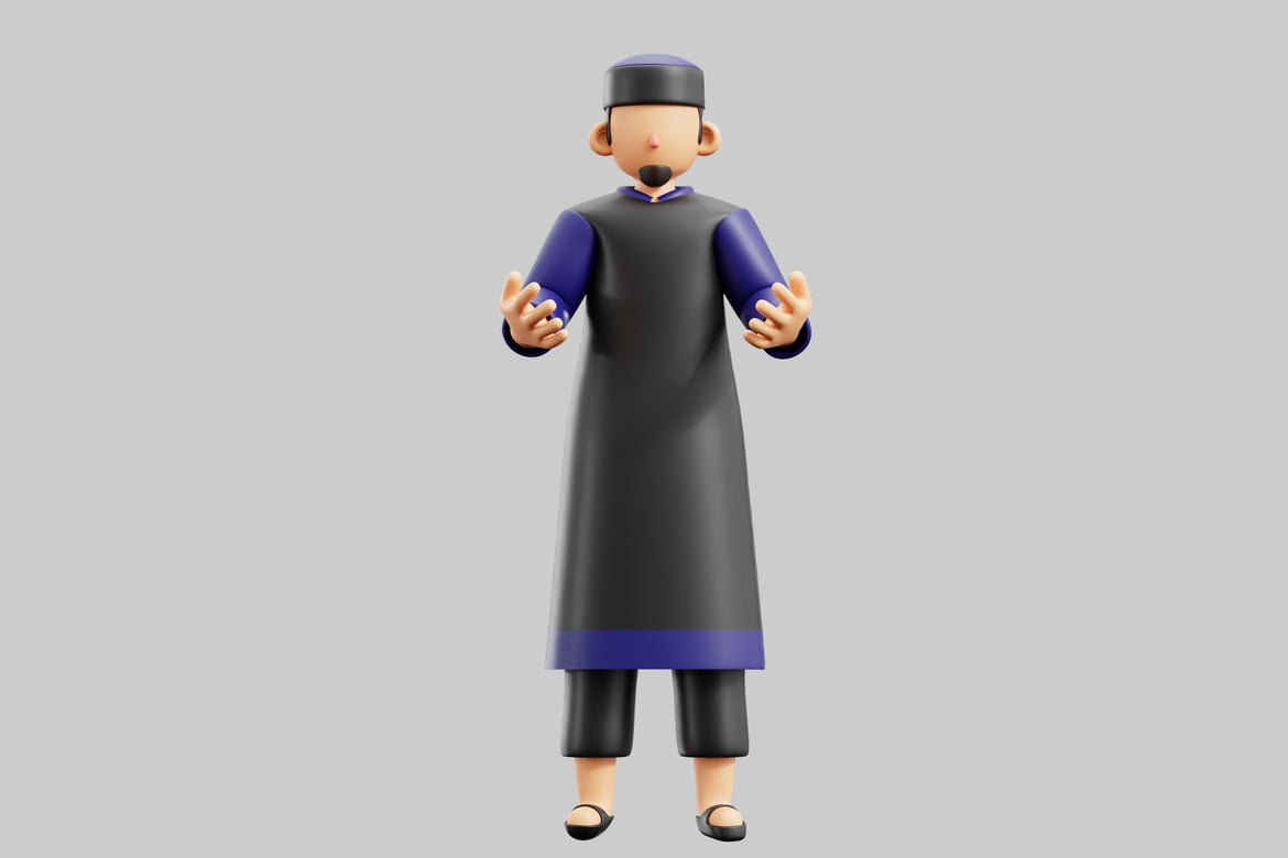 Download Man in traditional Islamic attire 3D Model